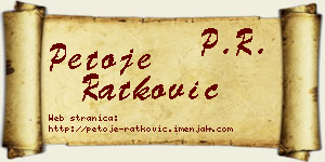 Petoje Ratković vizit kartica